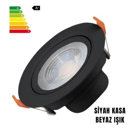  5 Watt Beyaz Işık Led Spot (Siyah Kasa )  - 1